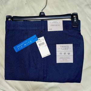 NWT NAVY PERRY ELLIS DRESS PANTS 32 X 30